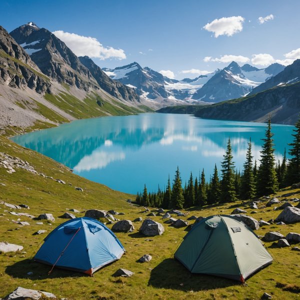 Quels sont les conseils pour un camping au bord d'un lac glaciaire en été?